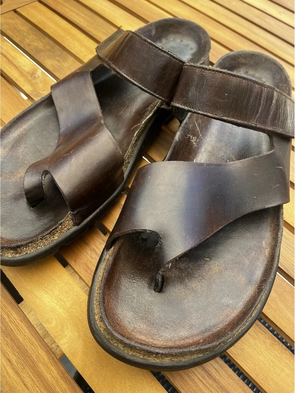 Mephisto Mobils Sandals Mens SZ EU 47 US 13 Brown James Slide Adjustable Comfort